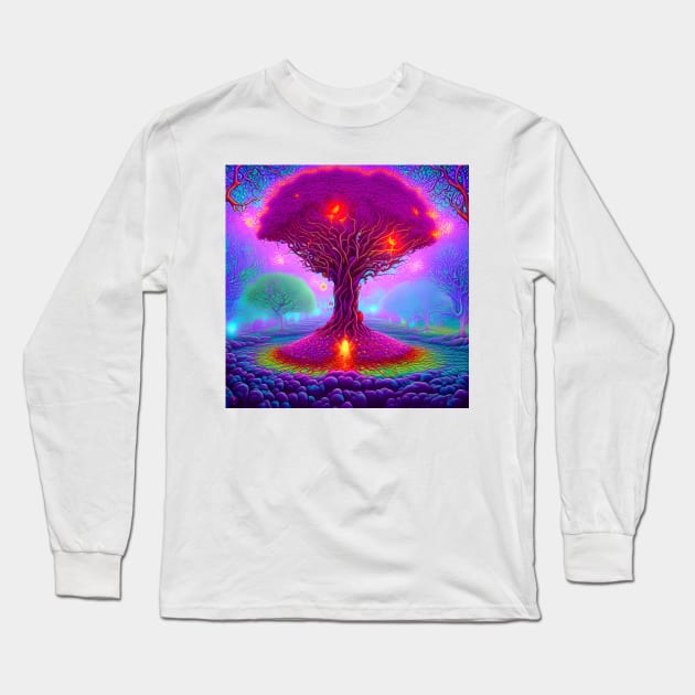 The Vibrant Tree of Souls Long Sleeve T-Shirt by Neurotic